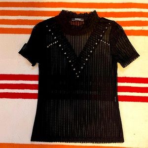 NWOT Zara Black High Neck Top - Size Small